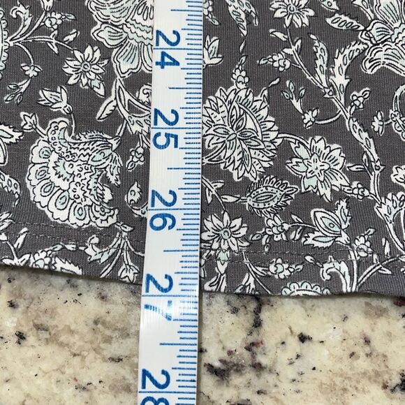 J. Jill Womens Paisley Floral Bell 3/4 Sleeve Boho Top Tunic Gray White Size 2X - Picture 7 of 7